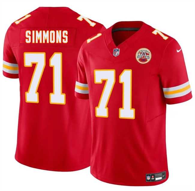 Men & Women & Youth Kansas City Chiefs #71 Josh Simmons Red 2025 Draft F.U.S.E. Vapor Untouchable Limited Stitched Jersey,We sell and wholesale Men & Women & Youth Kansas City Chiefs #71 Josh Simmons Red 2025 Draft F.U.S.E. Vapor Untouchable Limited Stitched Jersey on line form chian!